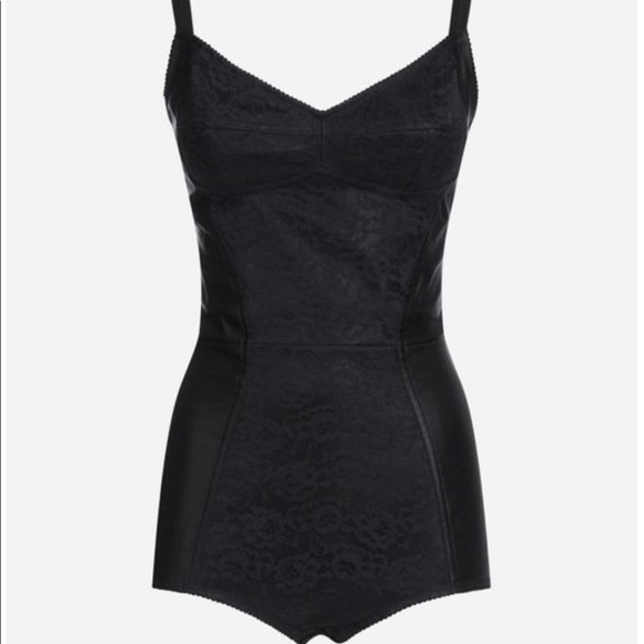 Women's Black Elasticated Corset-style Bodysuit size 38